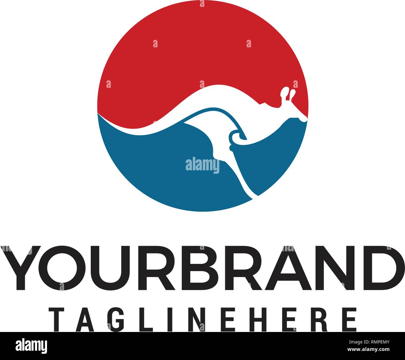 kangaroo logo designs concept template Stock Vector
