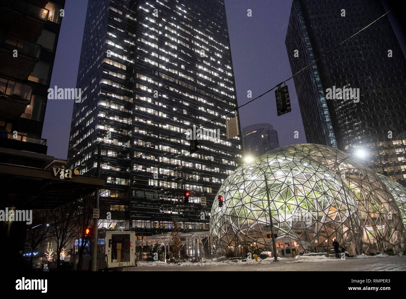 Seattle, Washington circa winter 2019 the Amazon company world