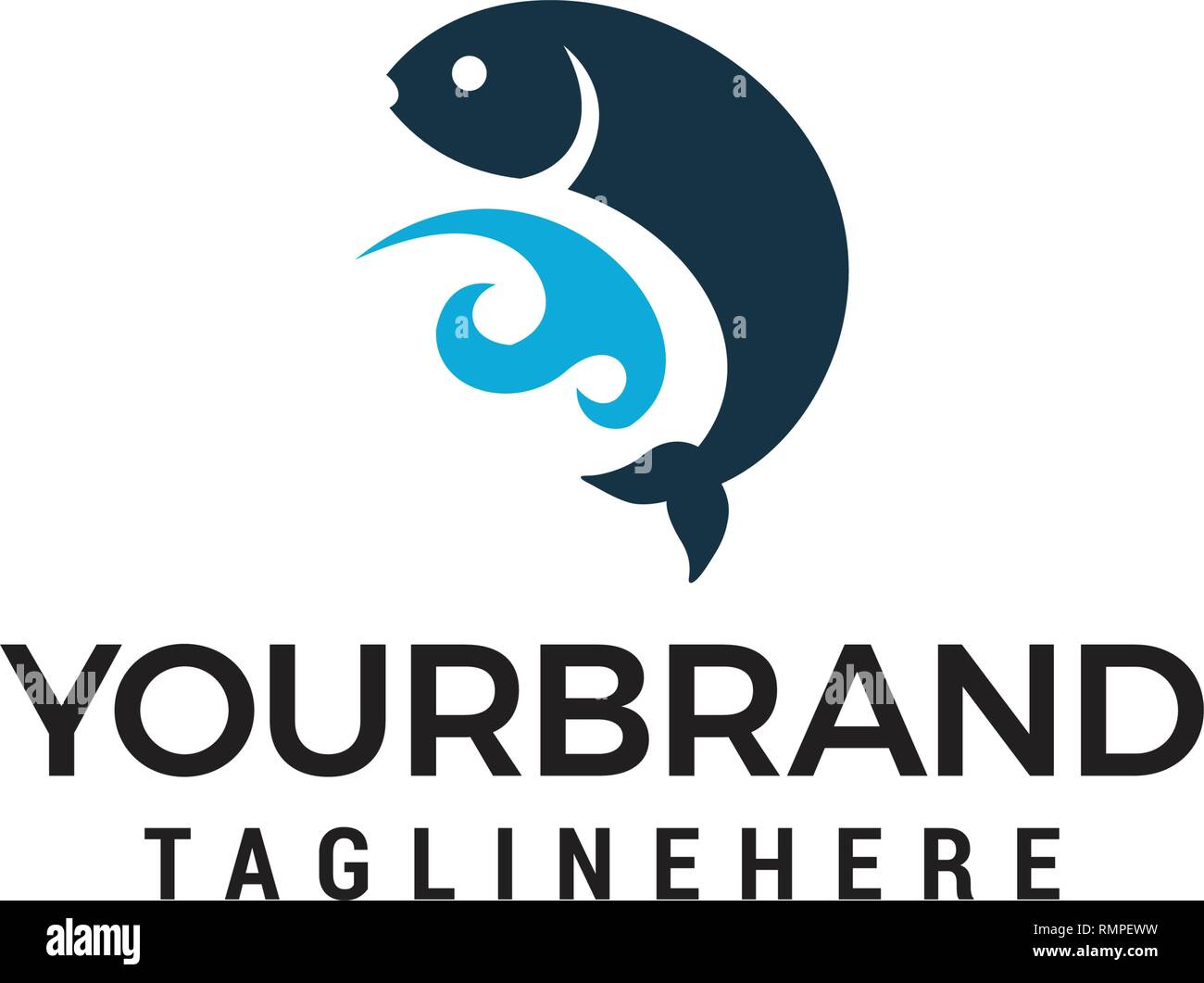 Fishing Symbol Logo designs concept template Stock Vector