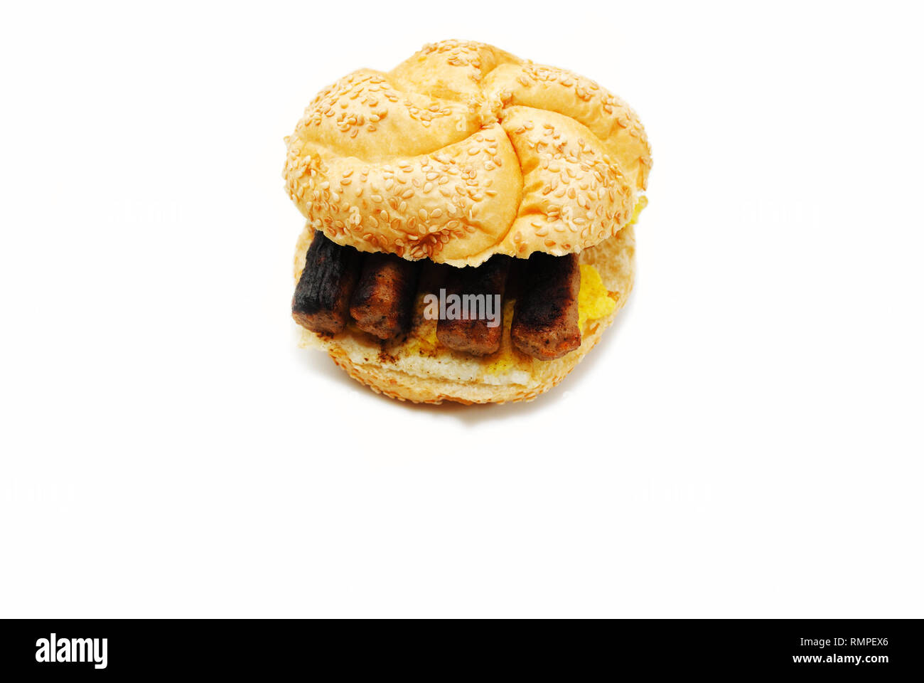 Egg & Sausage Breakfast Sandwich Stock Photo - Alamy
