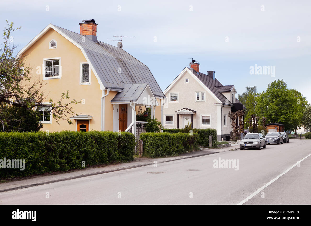 Kil, Sweden - May 26, 2016: Single family houses constructed 1920. Stock Photo
