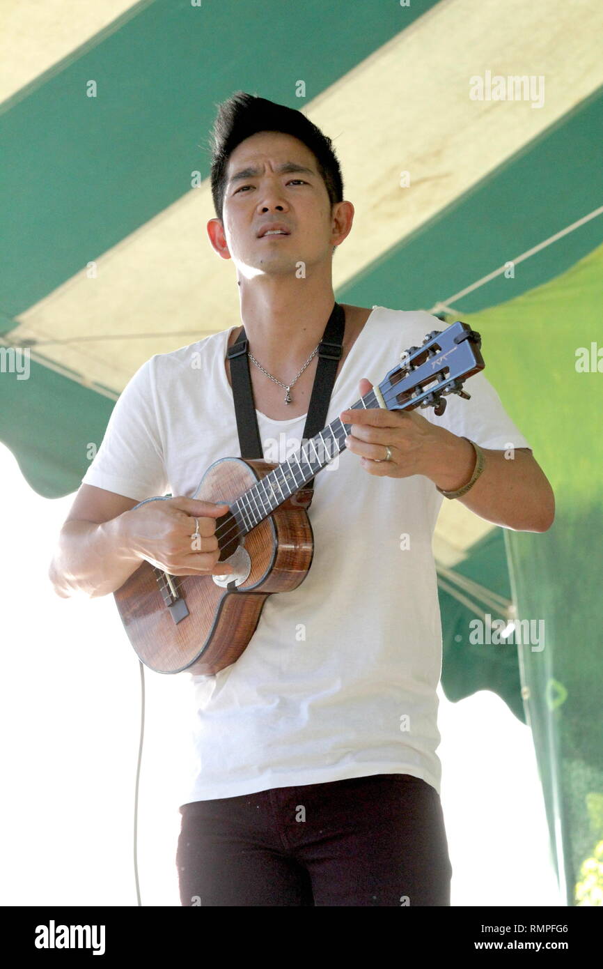Ukulele virtuoso Jake Shimabukuro, known for his masterful finger work and  unbelievable playing, is shown performing on stage during a "live" concert  appearance Stock Photo - Alamy