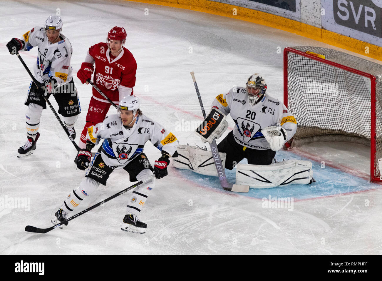 Lausanne Switzerland 15th Feb 2019 Lna Swiss Ice Hockey Lausanne Hc Vs Hc Fribourg Gotteron Lausanne Hc Vs Hc Fribourg Gotteron At Vaudoise Arena Lausanne 43th Day Of The Season 15 02 2019 Credit Eric