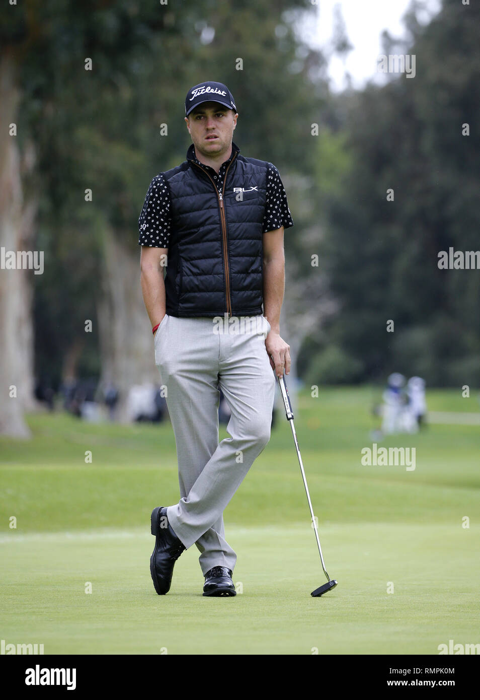 Los Angeles California Usa 15th Feb 2019 Justin Thomas Of Usa Plays In The First Round Of Pga Tour Genesis Open Golf Tournament At Riviera Country Club On February 15 2019 In