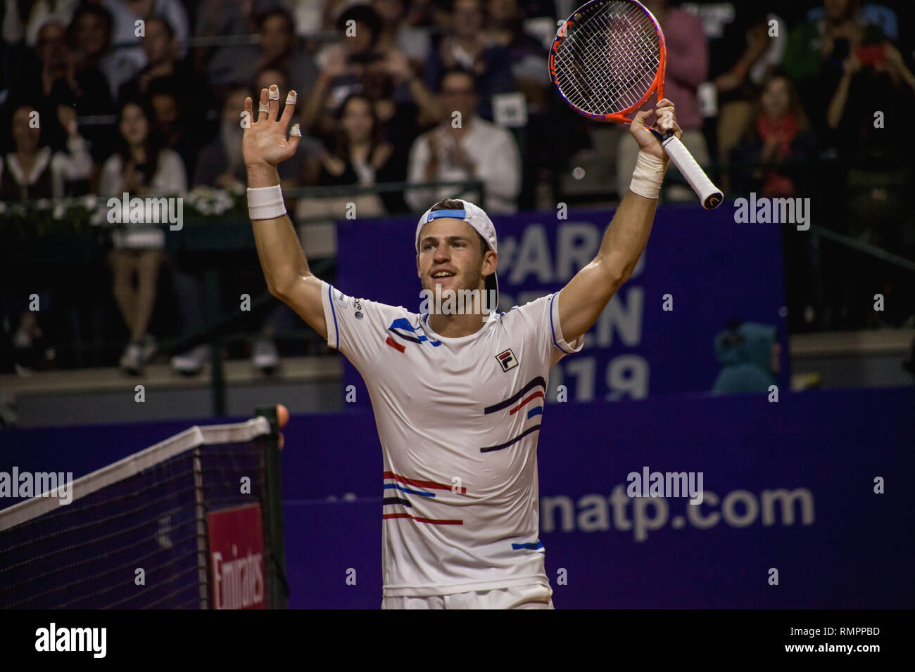 Buenos Aires, Federal Capital, Argentina. 15th Feb, 2019. Diego Schwartzman ''El Peque'' is, for the first time in his career, in the semifinals of the Argentina Open 2019 and will have to face the Austrian Dominic Thiem. Credit: Roberto Almeida Aveledo/ZUMA Wire/Alamy Live News Stock Photo