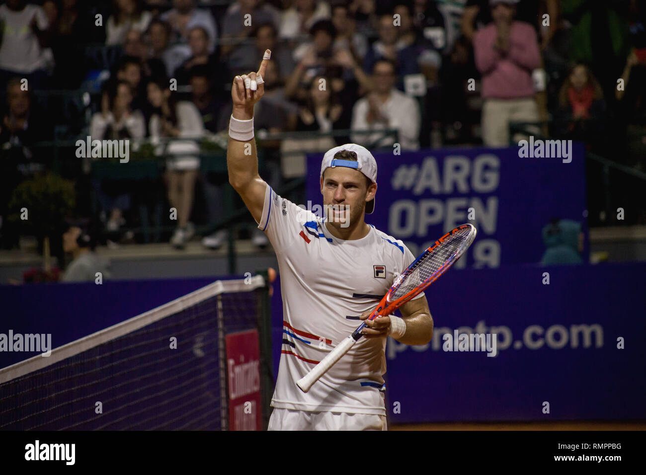 Buenos Aires, Federal Capital, Argentina. 15th Feb, 2019. Diego Schwartzman ''El Peque'' is, for the first time in his career, in the semifinals of the Argentina Open 2019 and will have to face the Austrian Dominic Thiem. Credit: Roberto Almeida Aveledo/ZUMA Wire/Alamy Live News Stock Photo