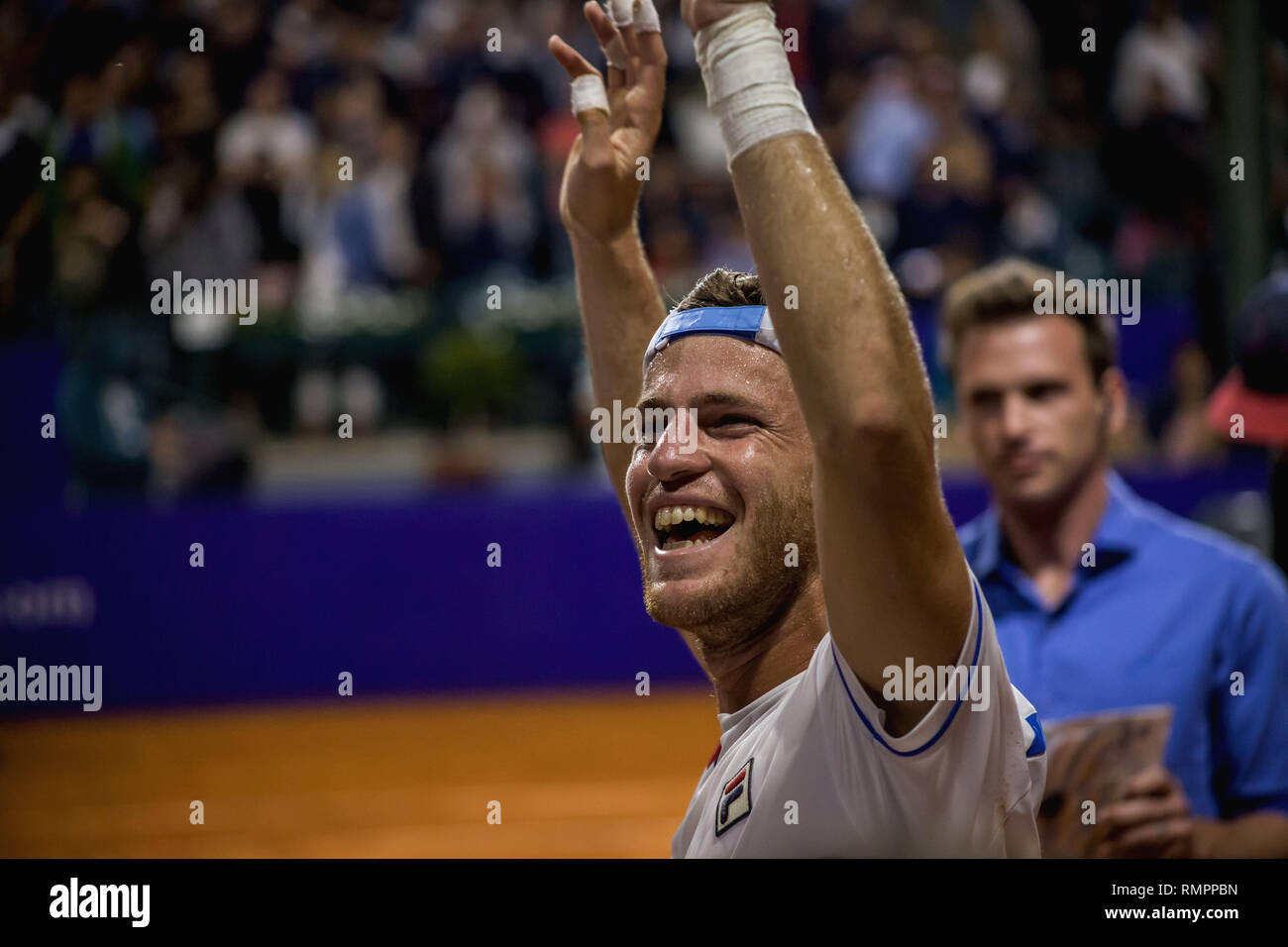 Buenos Aires, Federal Capital, Argentina. 15th Feb, 2019. Diego Schwartzman ''El Peque'' is, for the first time in his career, in the semifinals of the Argentina Open 2019 and will have to face the Austrian Dominic Thiem. Credit: Roberto Almeida Aveledo/ZUMA Wire/Alamy Live News Stock Photo