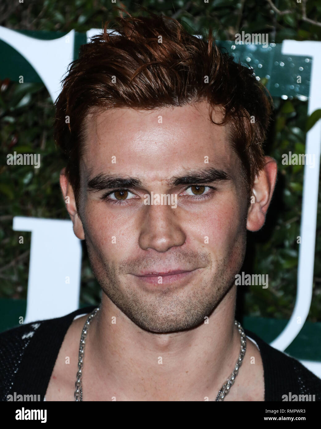 LOS ANGELES, CA, USA - FEBRUARY 15: Actor KJ Apa arrives at Teen Vogue's  2019 Young Hollywood Party Presented By Snap held at the Los Angeles  Theatre on February 15, 2019 in