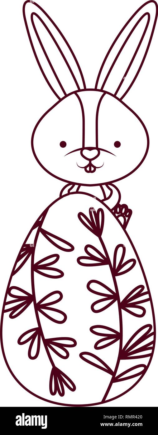 easter rabbit with egg isolated icon Stock Vector Image & Art - Alamy