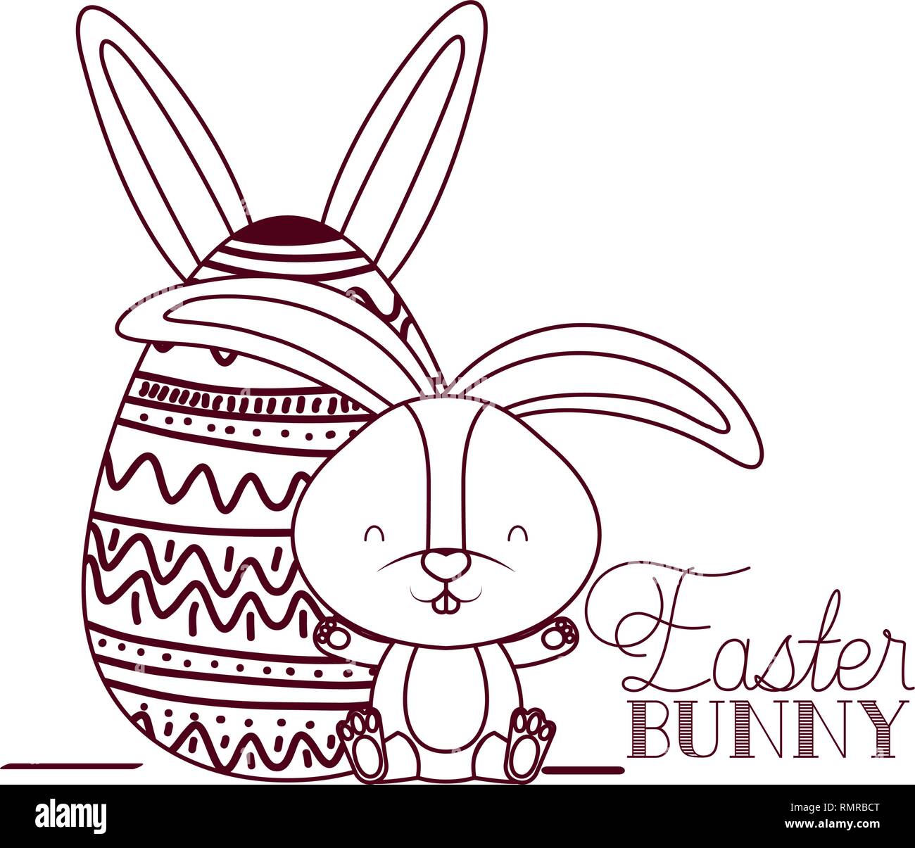 easter bunny label with egg isolated icon Stock Vector Image & Art - Alamy