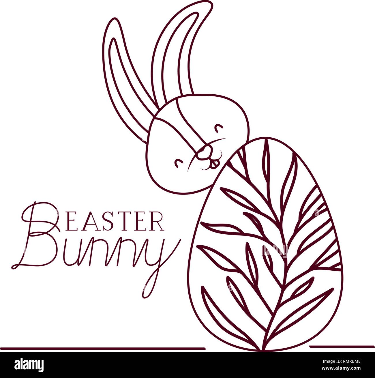 easter bunny label with egg isolated icon Stock Vector Image & Art - Alamy