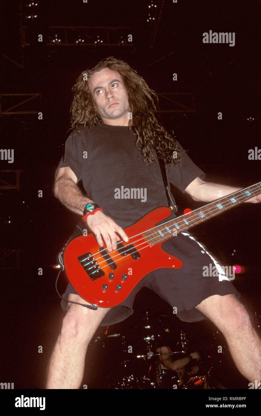 Alice In Chains bassist Mike Inez is shown performing "live" in concert  Stock Photo - Alamy