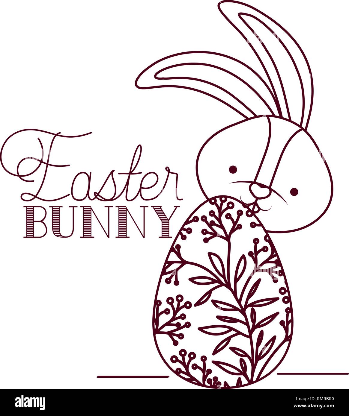 easter bunny label with egg isolated icon Stock Vector Image & Art - Alamy
