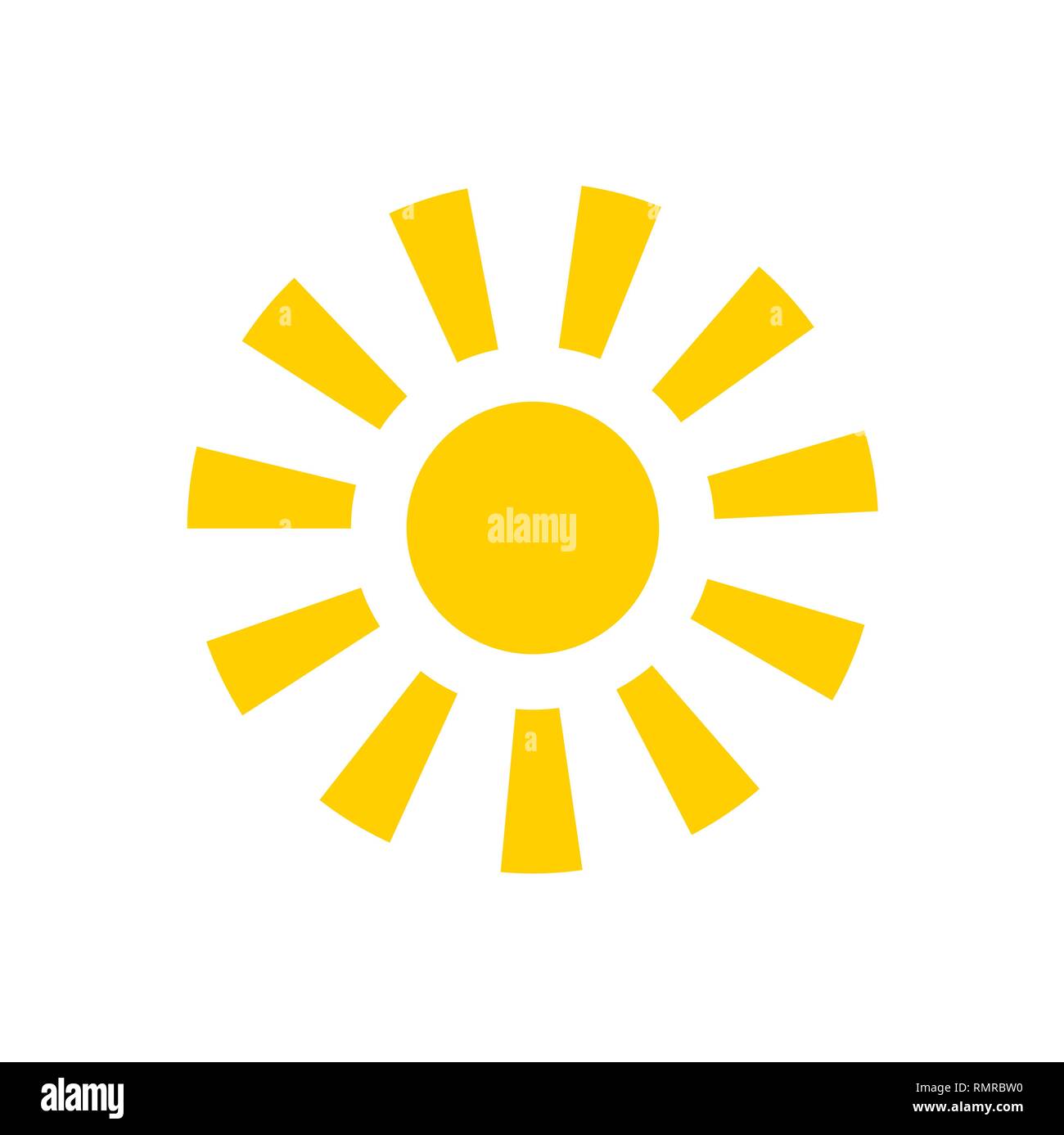 sun flat vector icon on white background Stock Vector