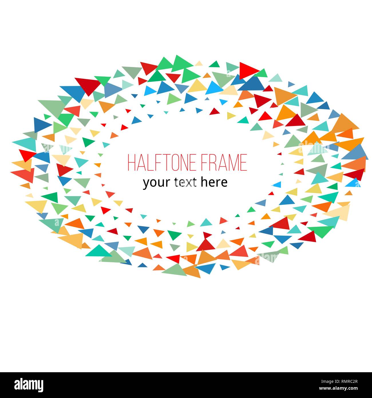 color triangle halftone frame. design vector illustration Stock Vector