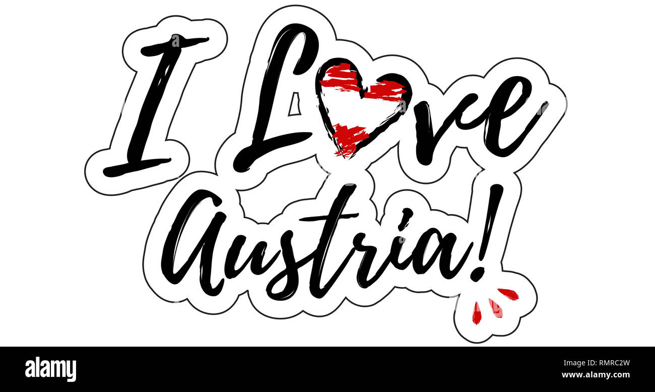 I love Austria Illustration with heart Stock Photo