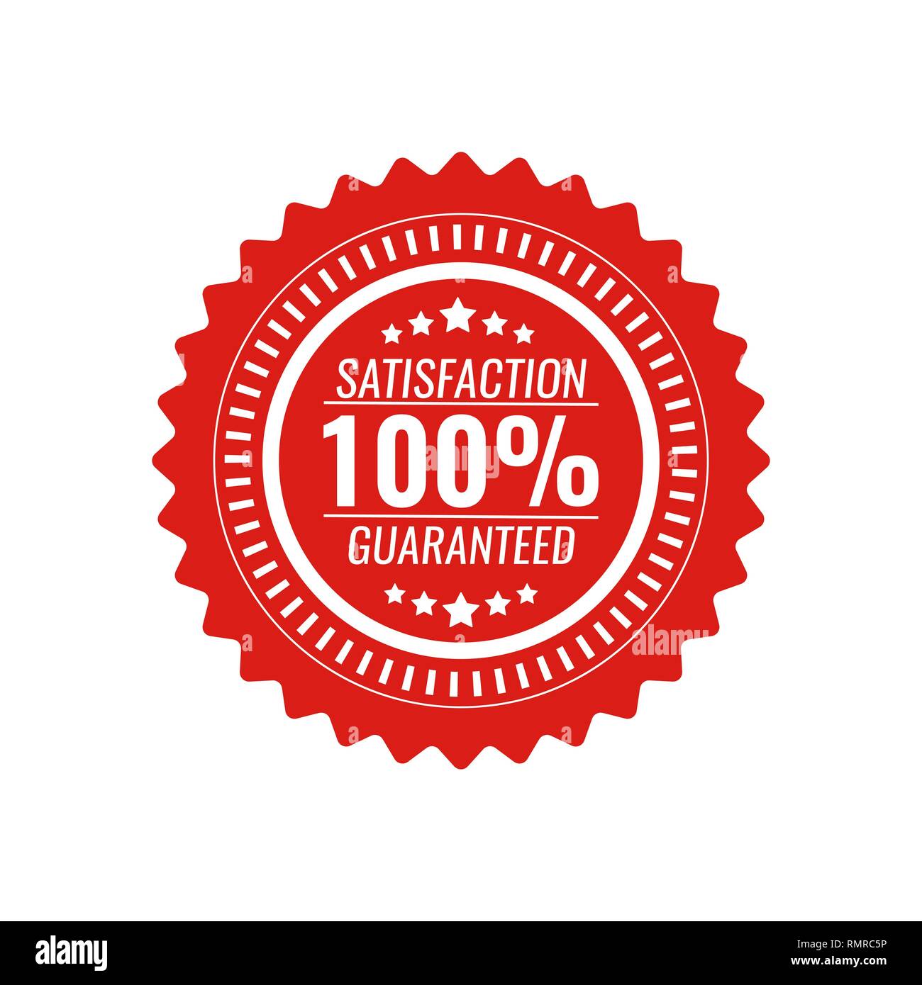 satisfaction guaranteed circle seal stamp on white background Stock Vector