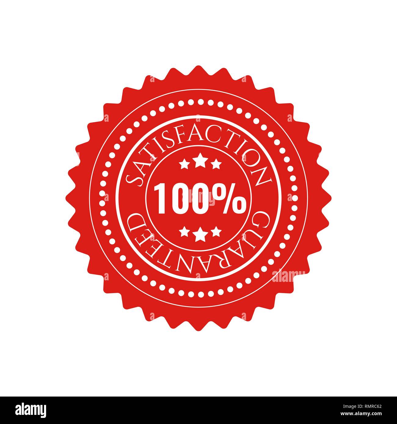 satisfaction guaranteed circle seal stamp on white background Stock Vector