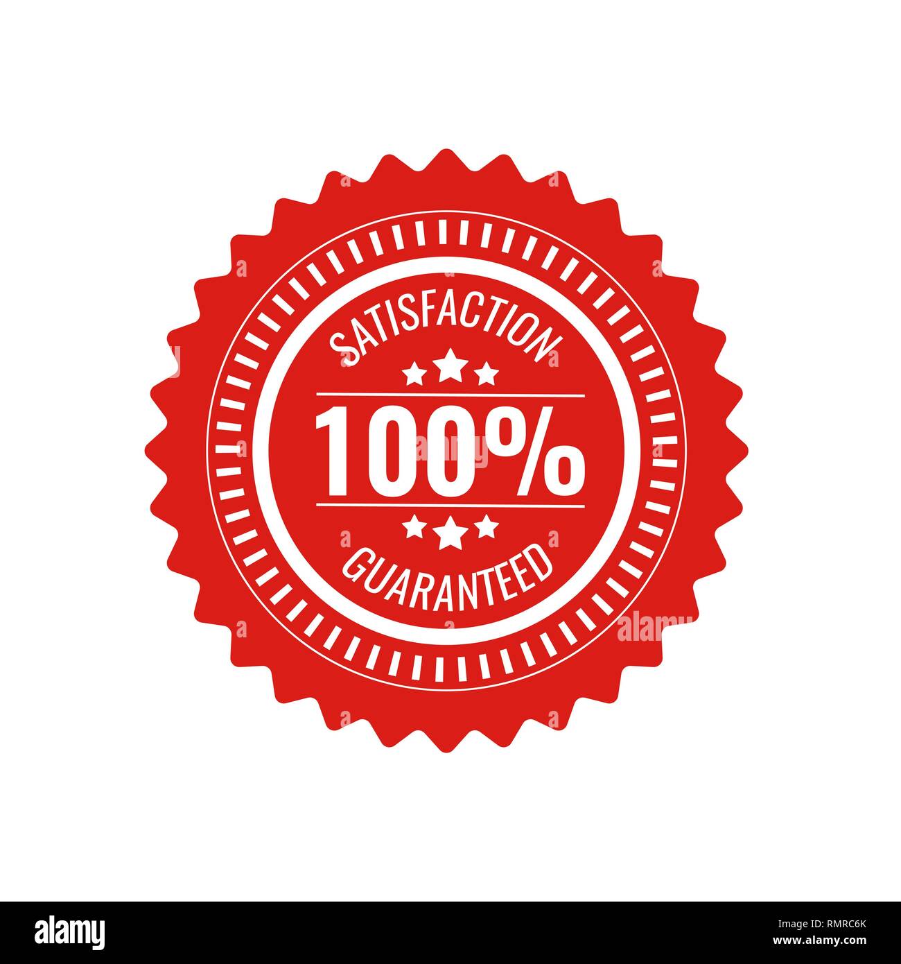 satisfaction guaranteed circle seal stamp on white background Stock Vector