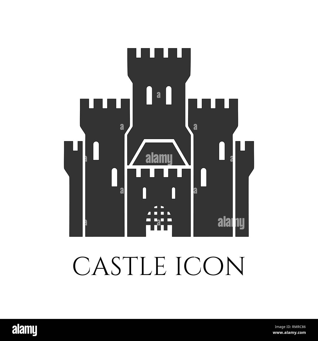 castle symbol icon isolated on white background Stock Vector