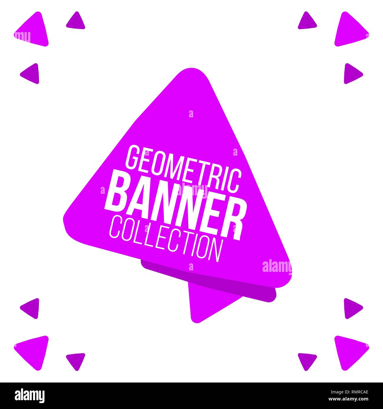 Violet triangle web banner. Design vector illustration Stock Vector