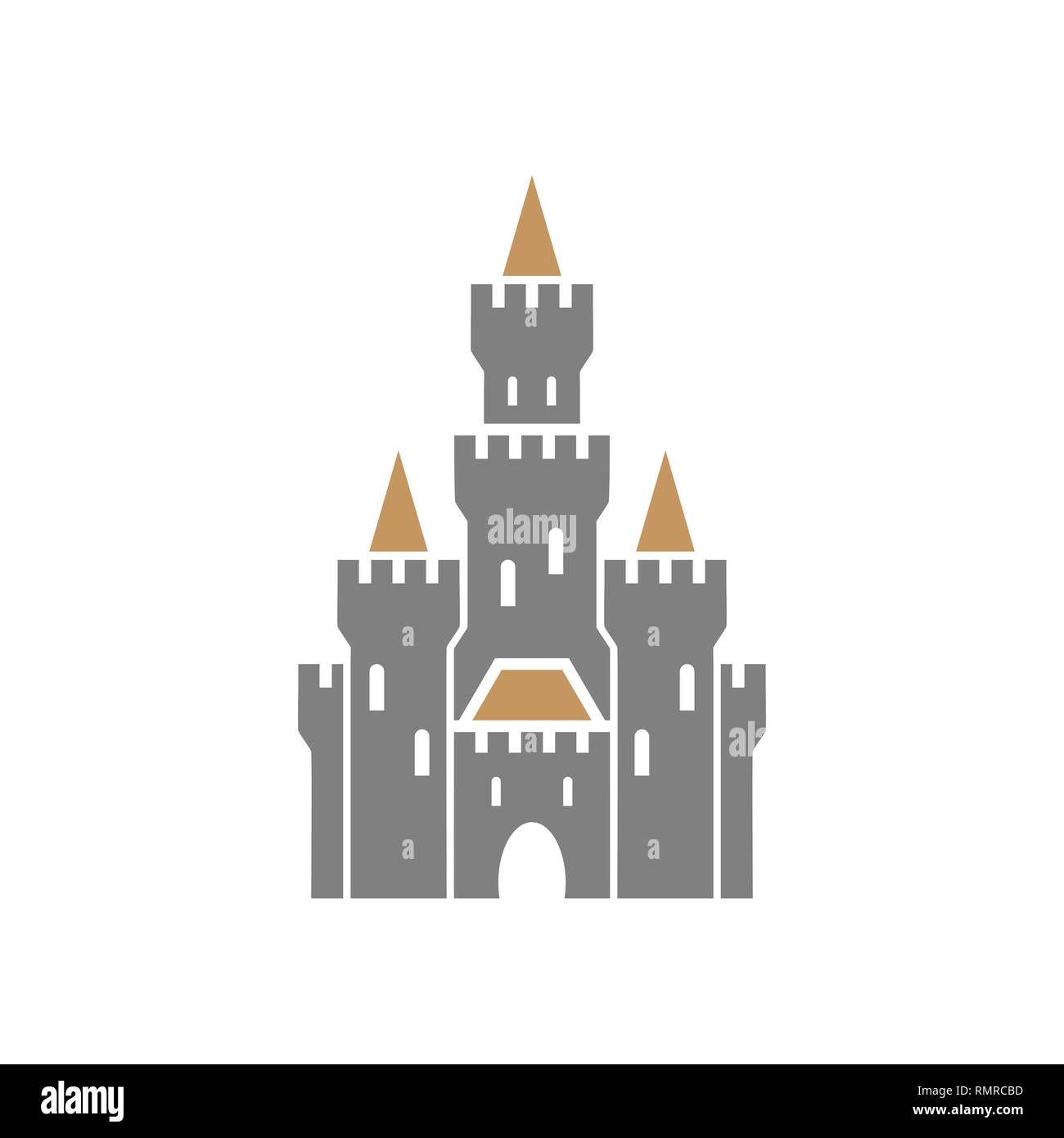 castle symbol icon on white background Stock Vector