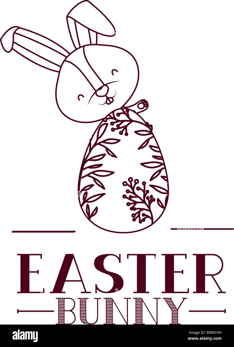 easter bunny label with egg isolated icon Stock Vector Image & Art - Alamy