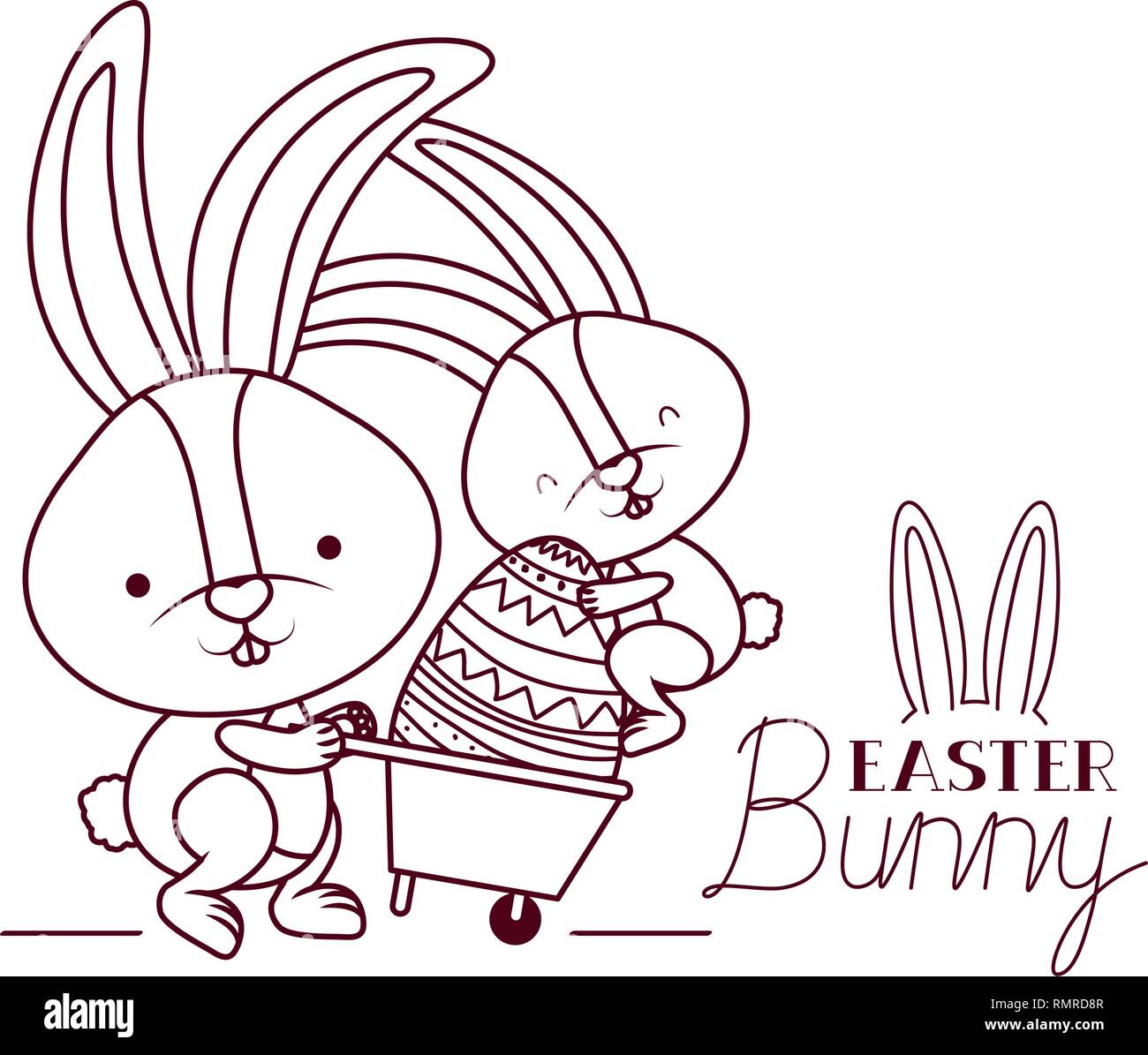 easter bunny label with egg isolated icon Stock Vector Image & Art - Alamy