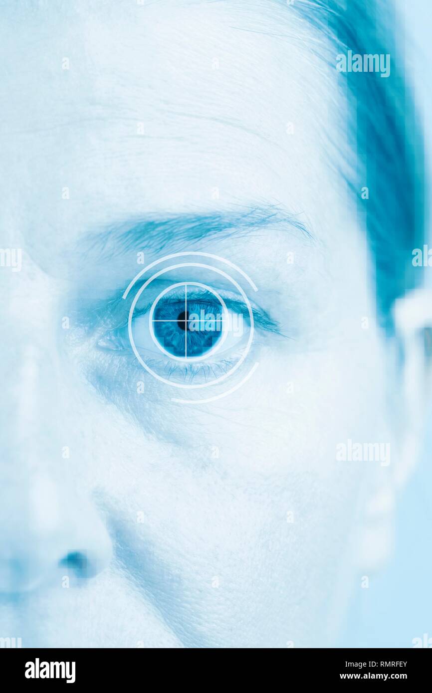 Human eye with target sign, conceptual image Stock Photo Alamy