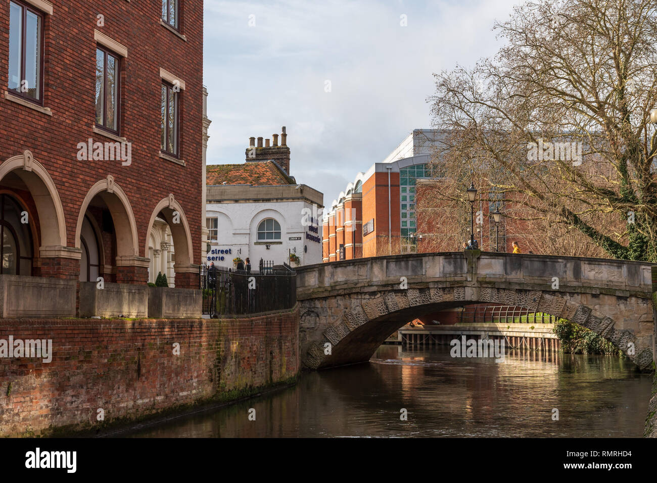 The London Street Bridge over the River Kennet in Reading Stock Photo