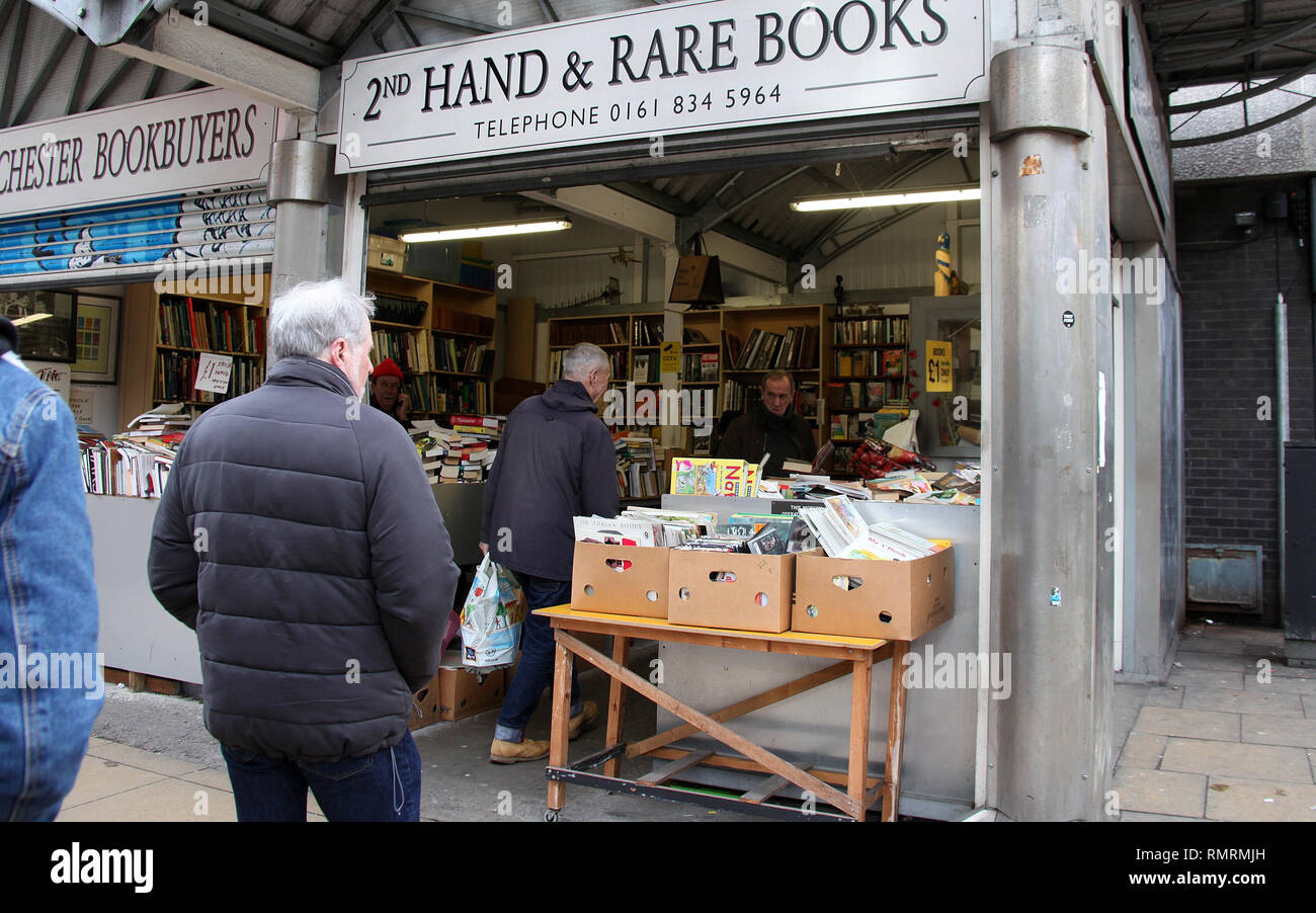 Manchester book stall in the Northern Quarter district of the city centre Stock Photo