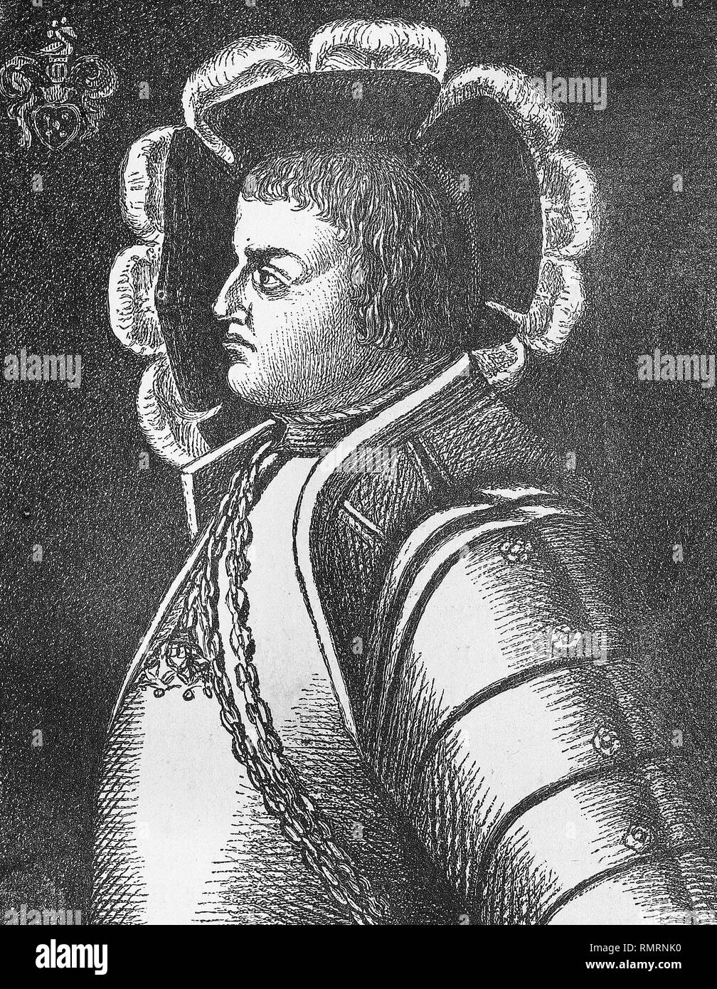Portrait of Franz von Sickingen. Medieval engraving Stock Photo