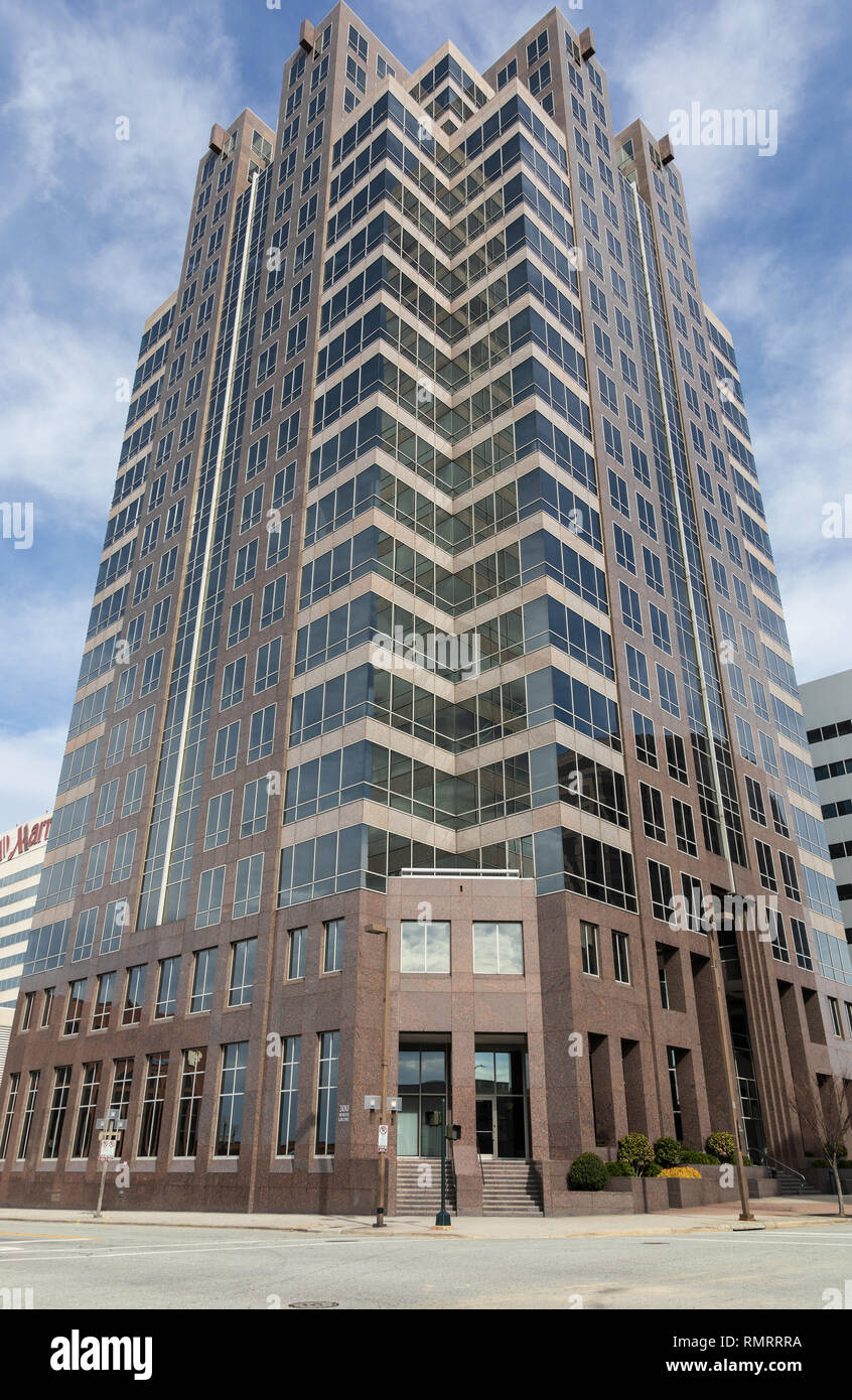 GREENSBORO , NC, USA-2/14/19: The high-rise building located at 300 North Greene St. Stock Photo