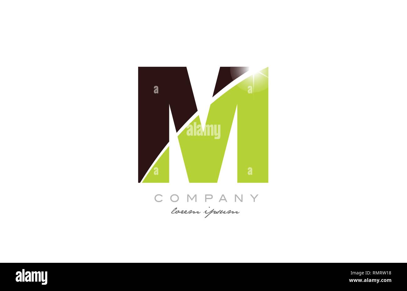 Letter M Alphabet Logo Icon Design With Green And Brown Color Suitable For A Company Or Business Stock Vector Image Art Alamy