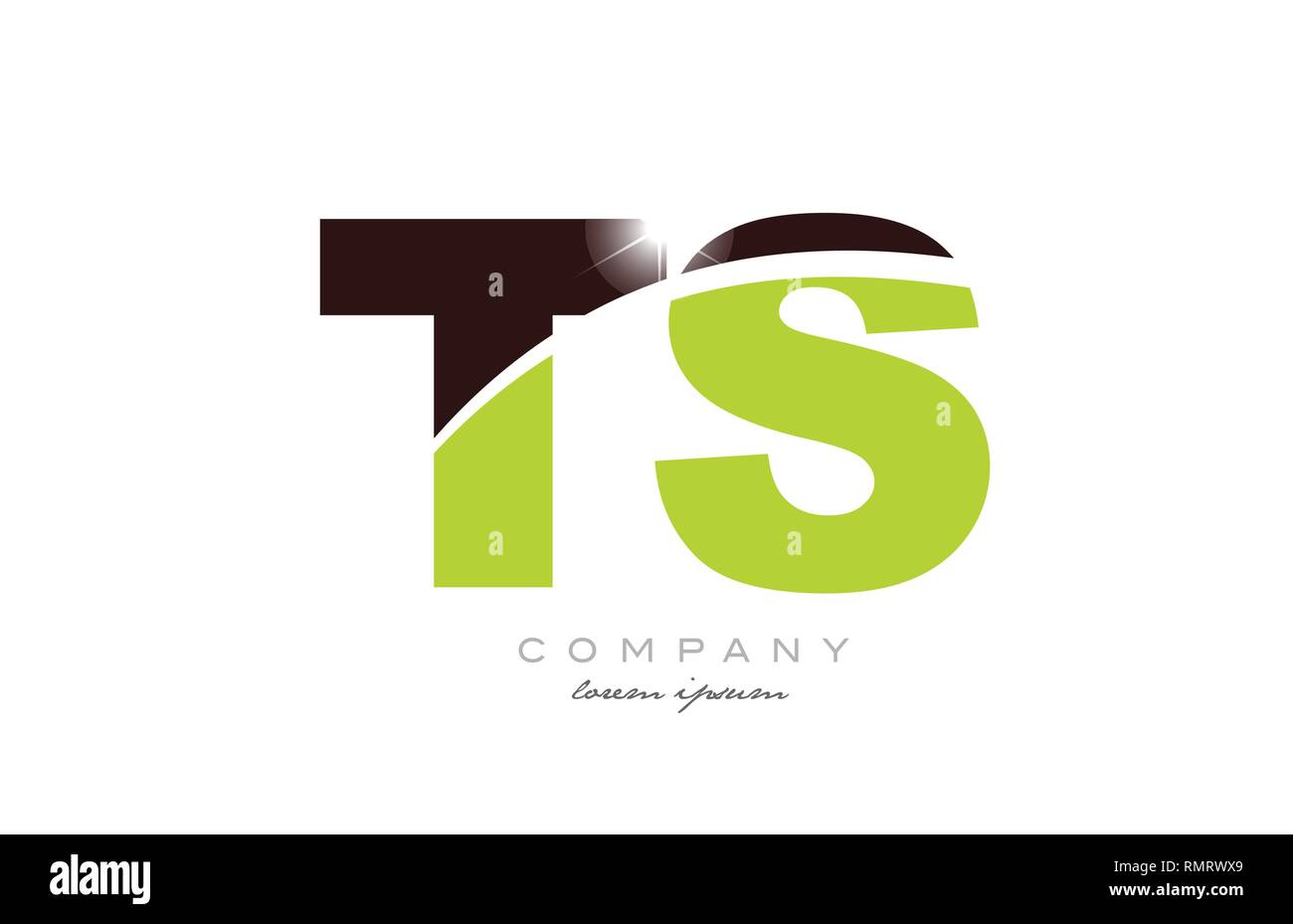 letter ts t s alphabet combination logo icon design with green and ...