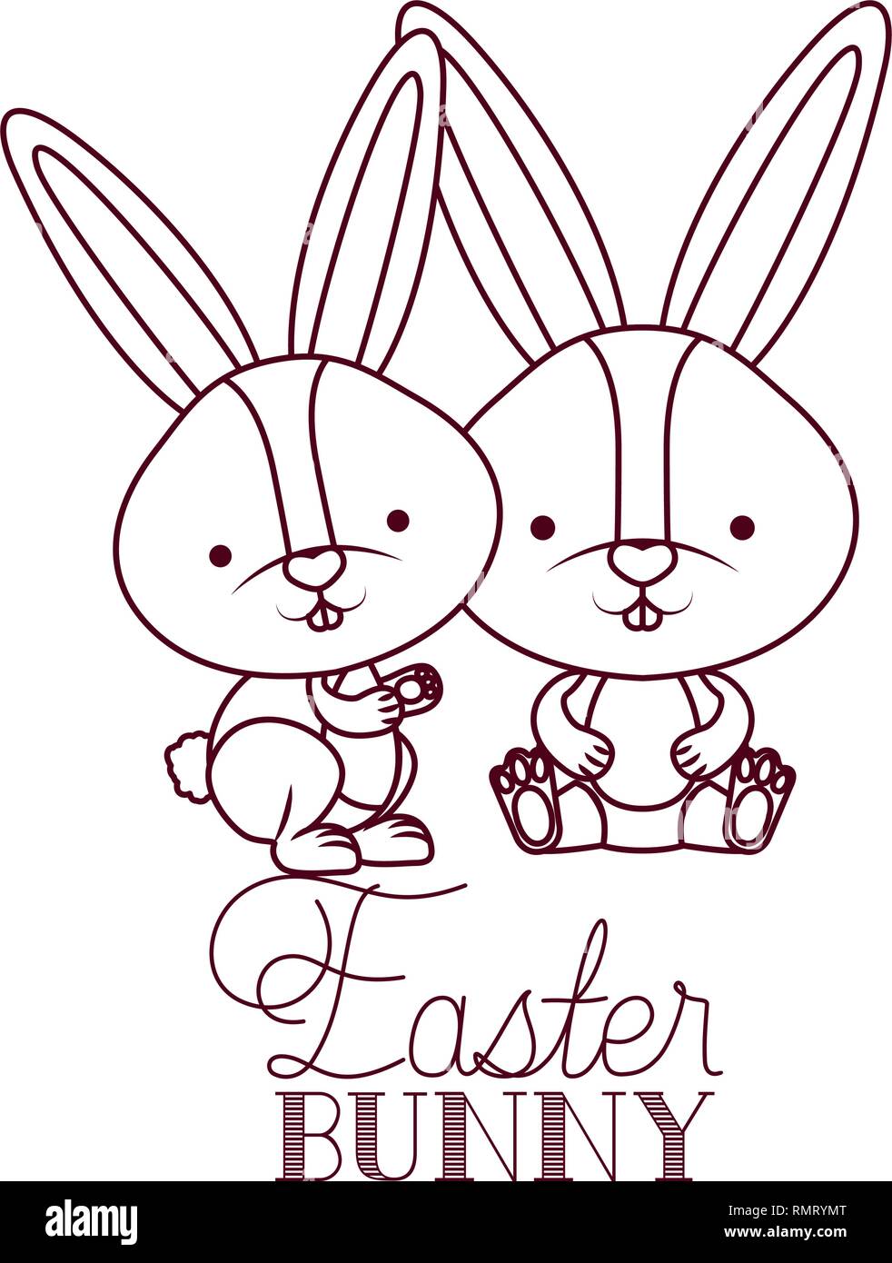 easter bunny label isolated icon Stock Vector Image & Art - Alamy