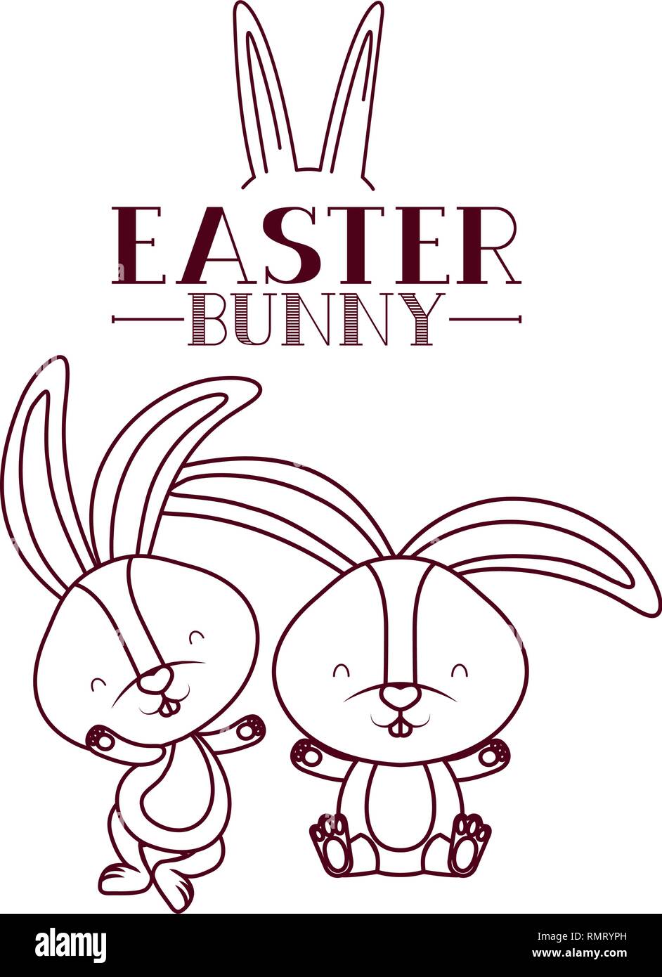 easter bunny label isolated icon Stock Vector Image & Art - Alamy