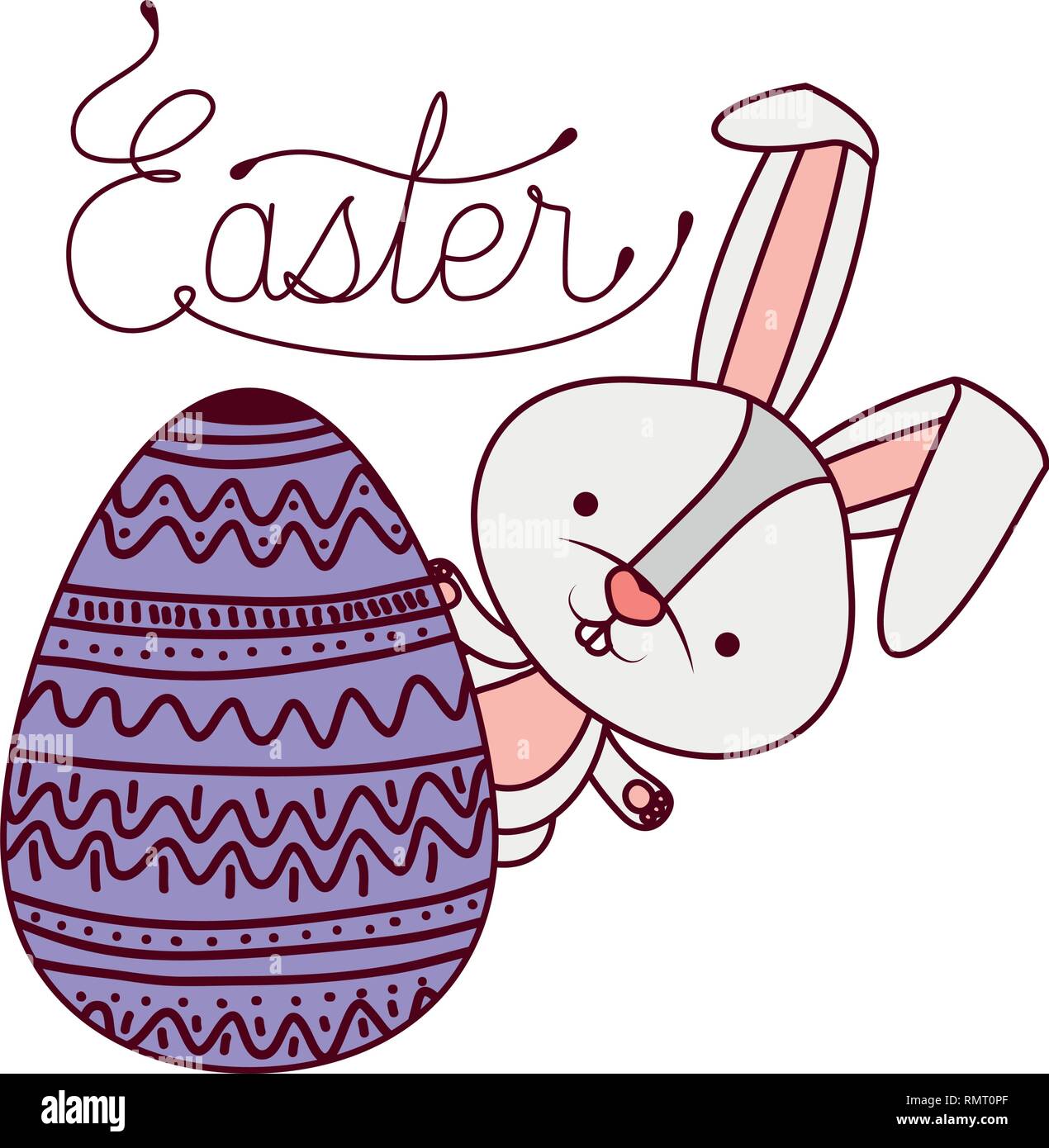 easter label with bunny isolated icon Stock Vector Image & Art - Alamy