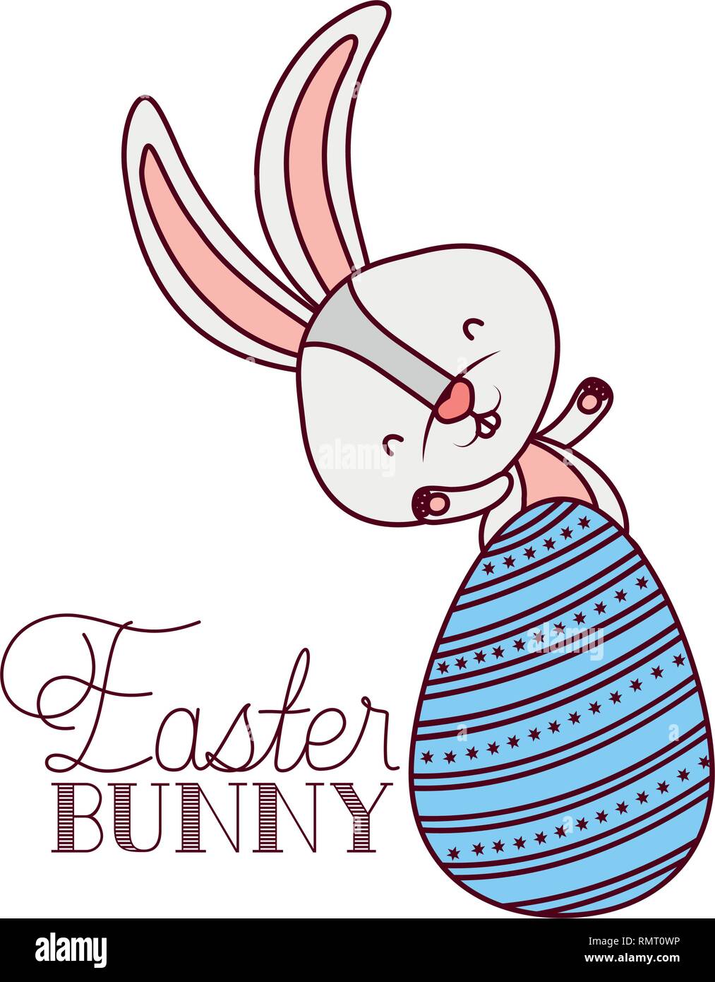 easter bunny label with egg isolated icon Stock Vector Image & Art - Alamy