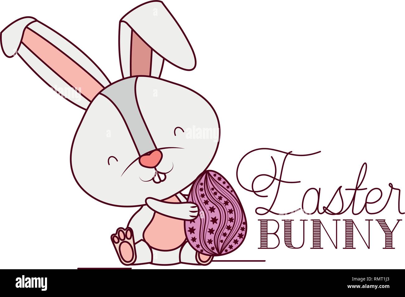 easter bunny label with egg isolated icon Stock Vector Image & Art - Alamy
