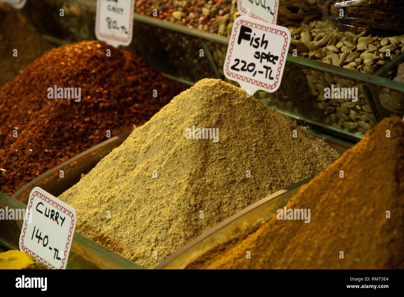 colorful spices on a market in istanbul Stock Photo - Alamy
