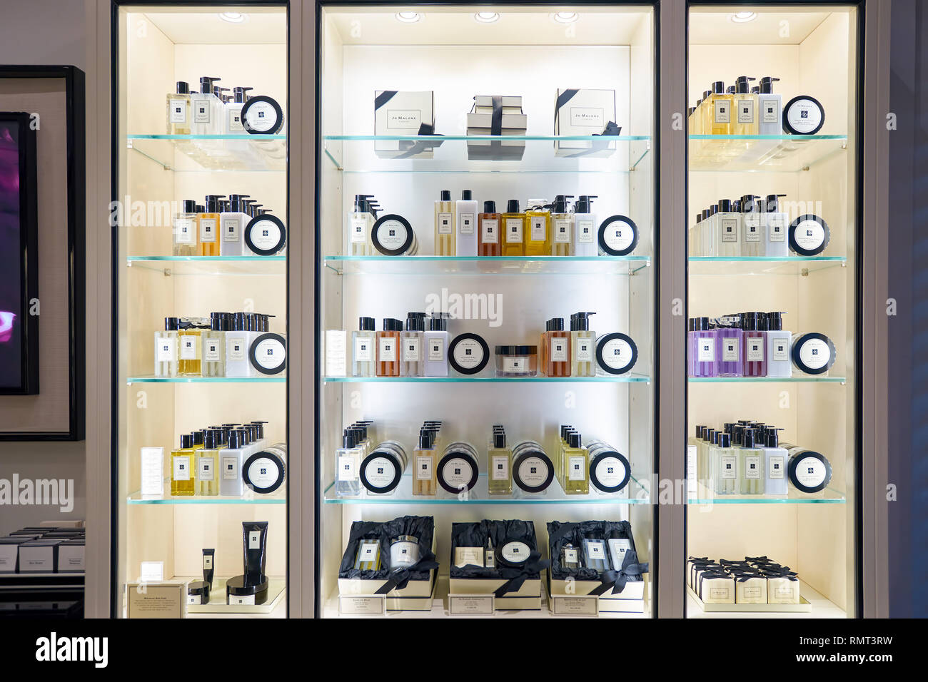 HONG KONG CIRCA JANUARY, 2016 inside of Jo Malone store in Hong Kong. Jo Malone London is