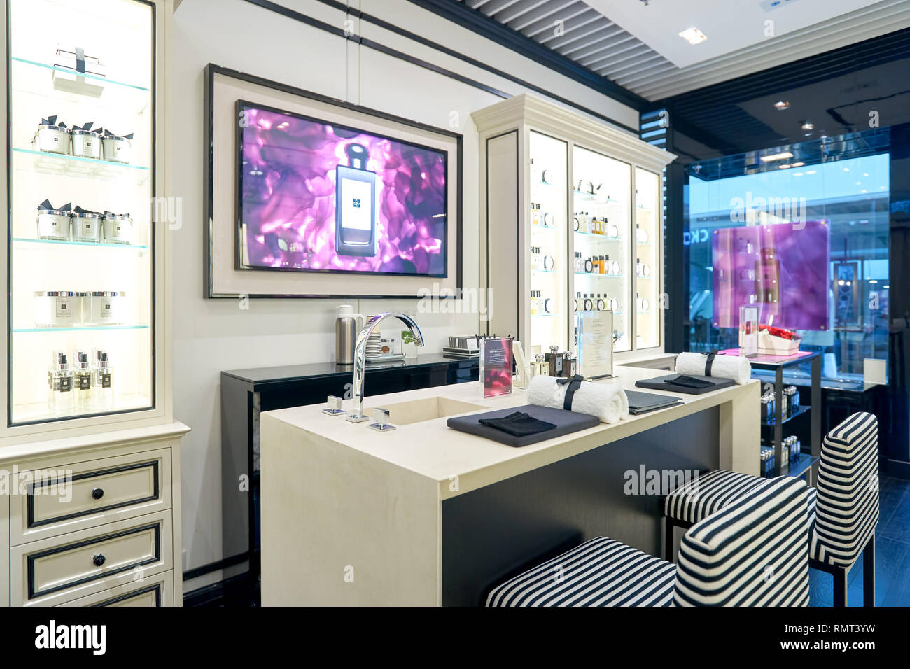 HONG KONG CIRCA JANUARY, 2016 inside of Jo Malone store in Hong Kong. Jo Malone London is