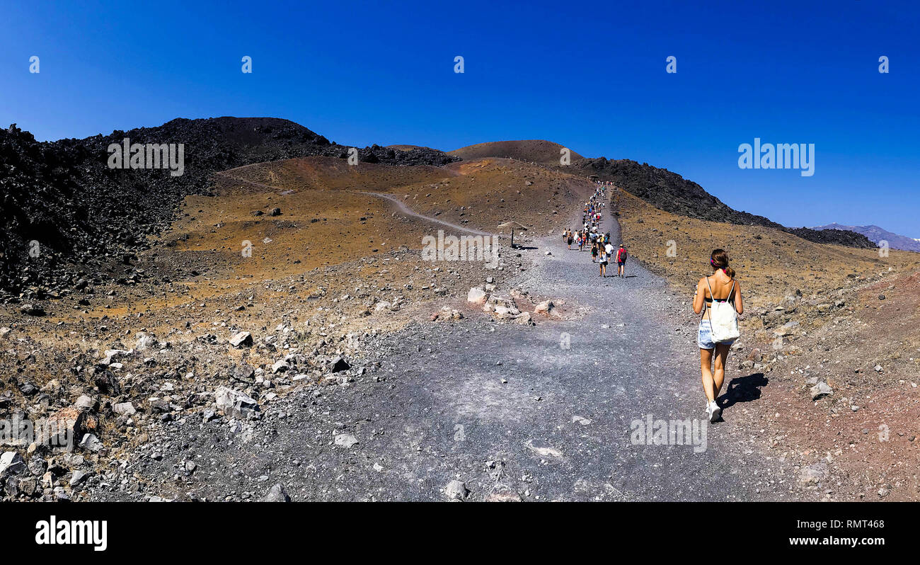 Group hikers walking sunset hi-res stock photography and images - Alamy