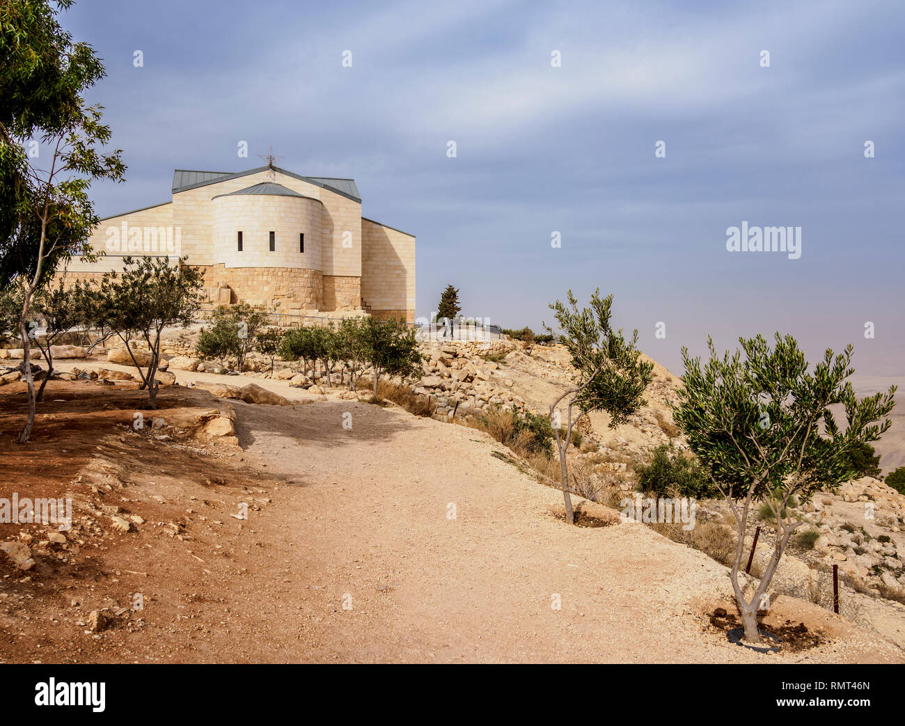 Moses Memorial, Mount Nebo, Madaba Governorate, Jordan Stock Photo