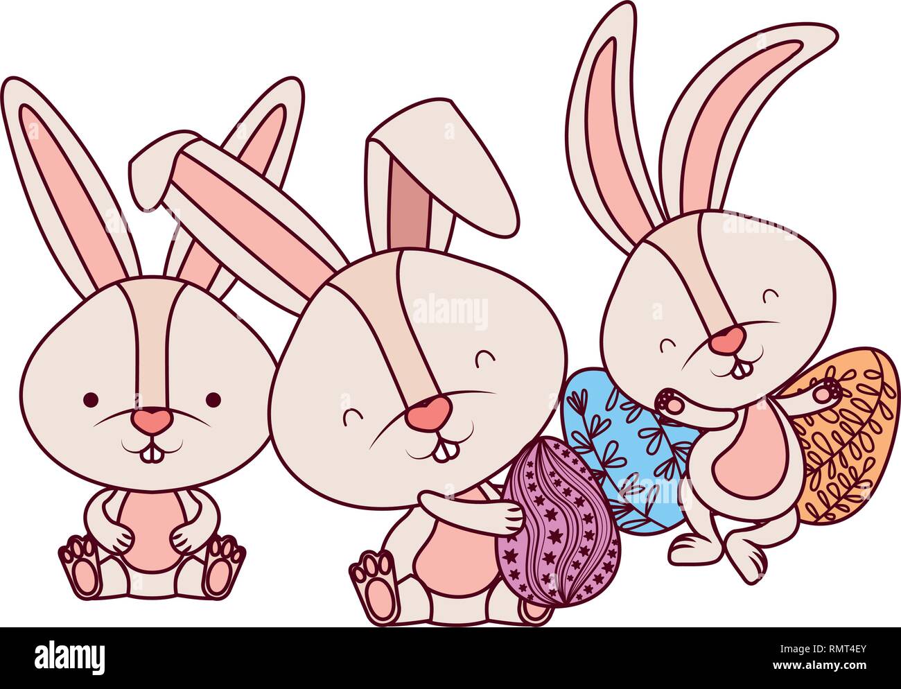 Rabbits hugging Stock Vector Images - Alamy
