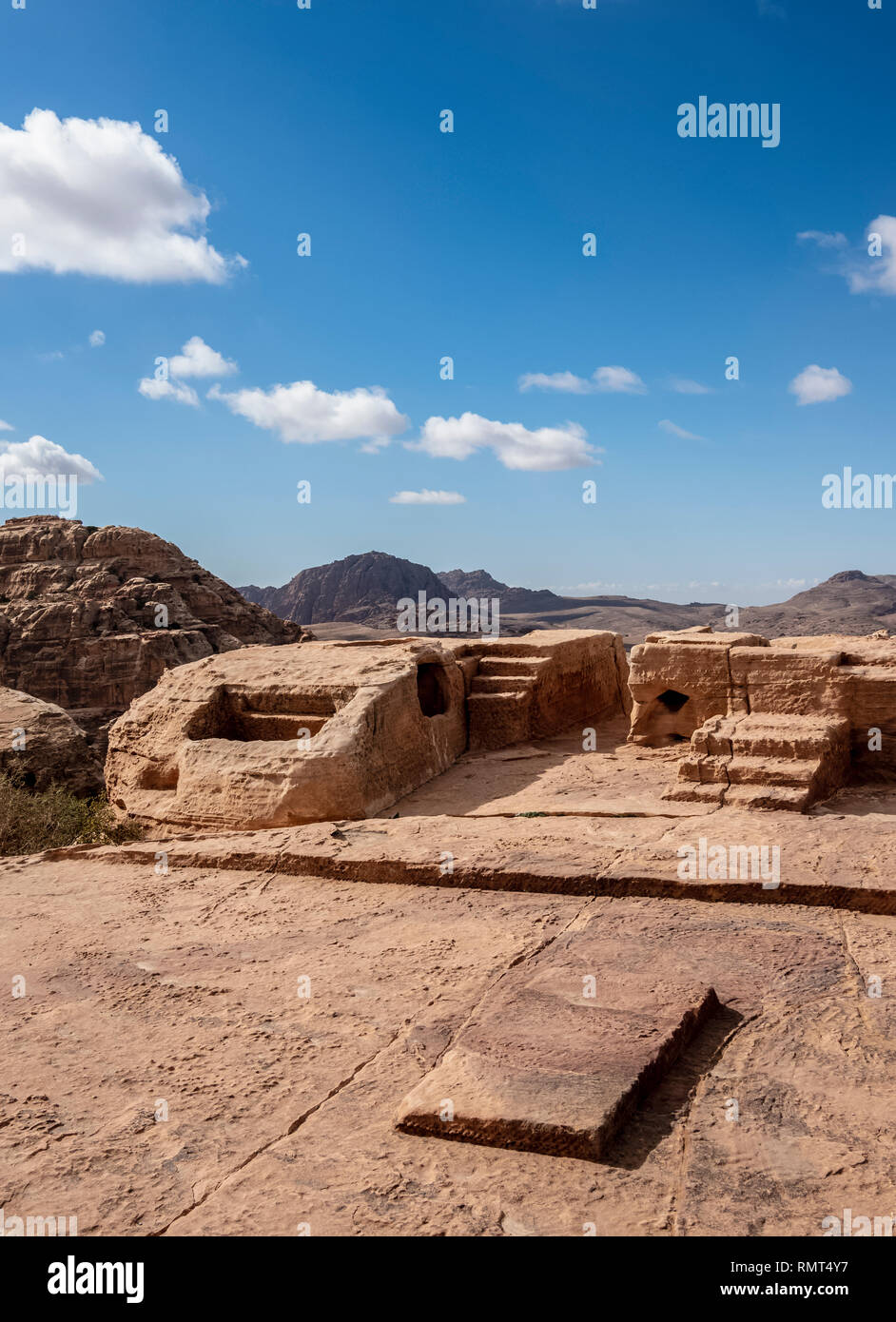 High Place of Sacrifice, Petra, Ma'an Governorate, Jordan Stock Photo
