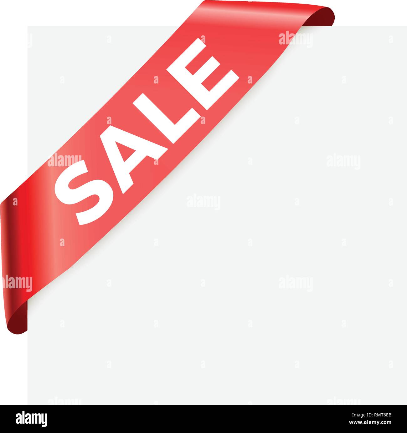 Sale - red corner ribbon. Vector design element Stock Vector