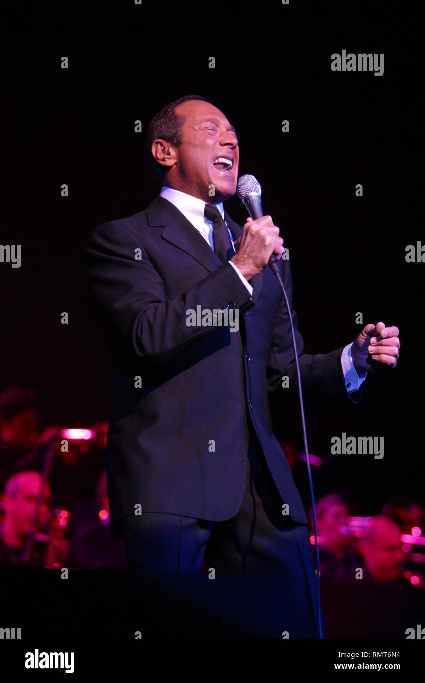 SInger Paul Anka is shown during a 'live' concert appearance. Stock Photo