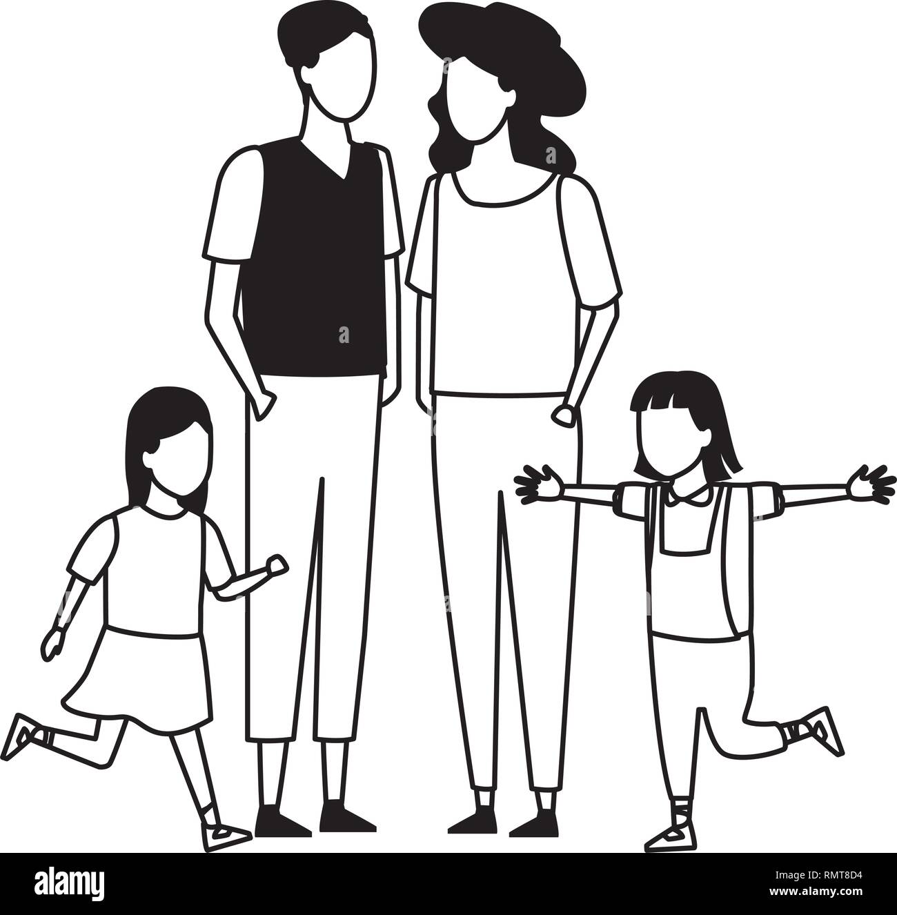 Family and kids cartoon black and white Stock Vector Image & Art - Alamy Family and kids cartoon black and white Stock Vector Image & Art - Alamy